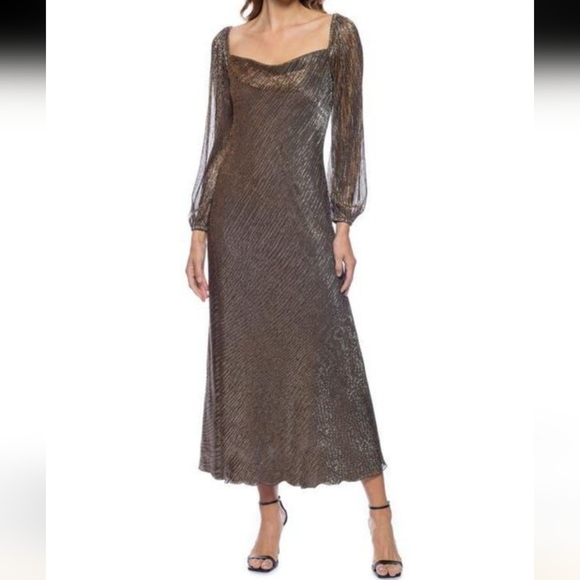 Marina Elegant Metallic Dress - Picture 1 of 9
